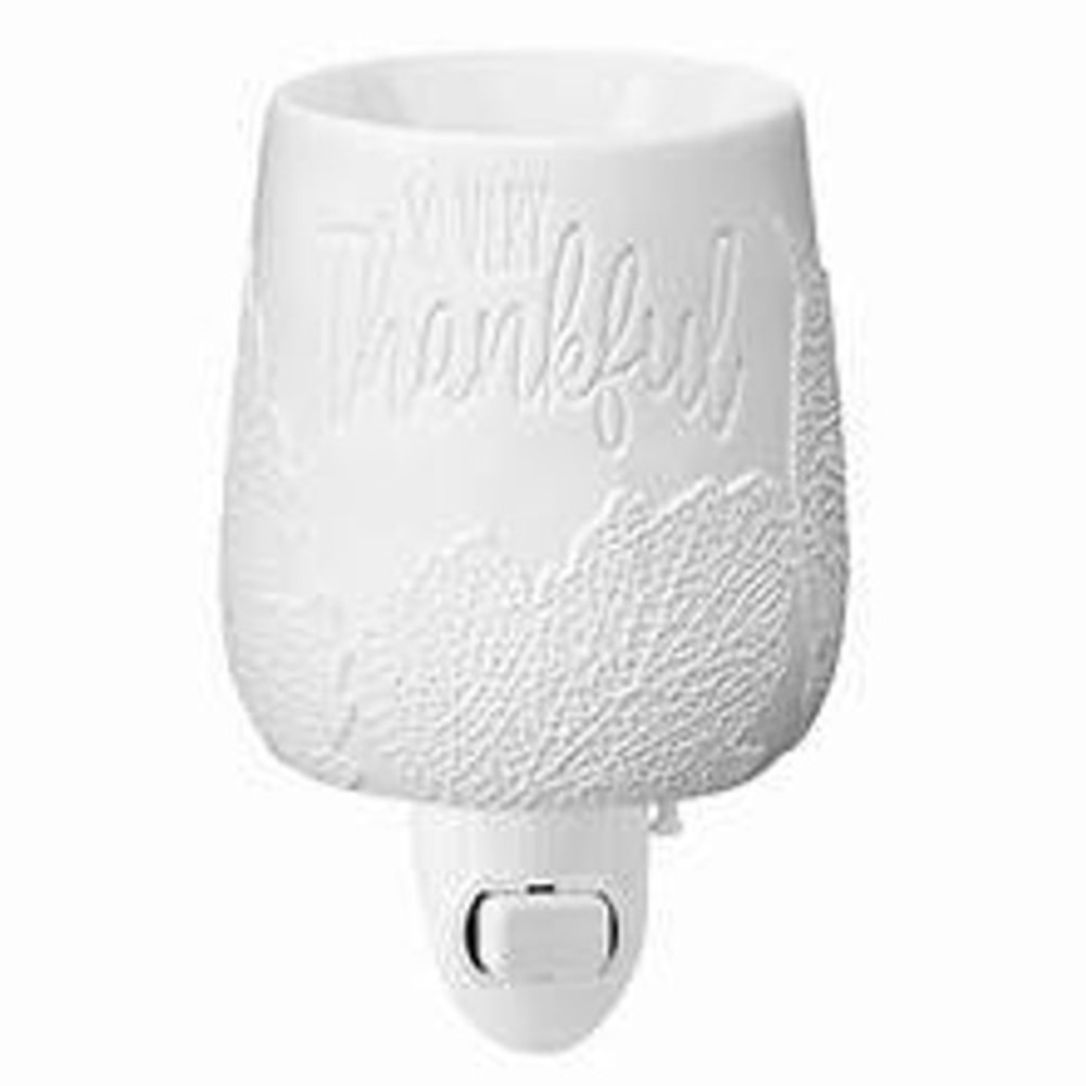 Scentsy So Very Thankful Mini Warmer White Ceramic Plug-In Wax Melter Nightlight